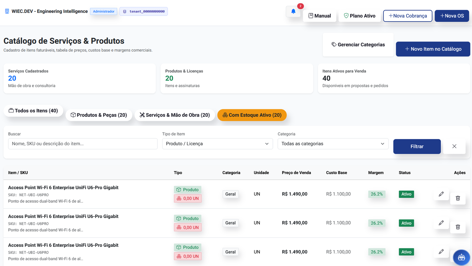 Estoque, Compras e Fornecedores