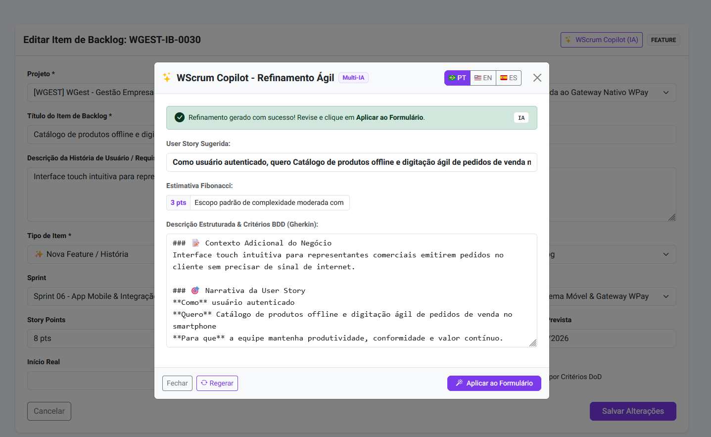WScrum Copilot & Inteligência Artificial
